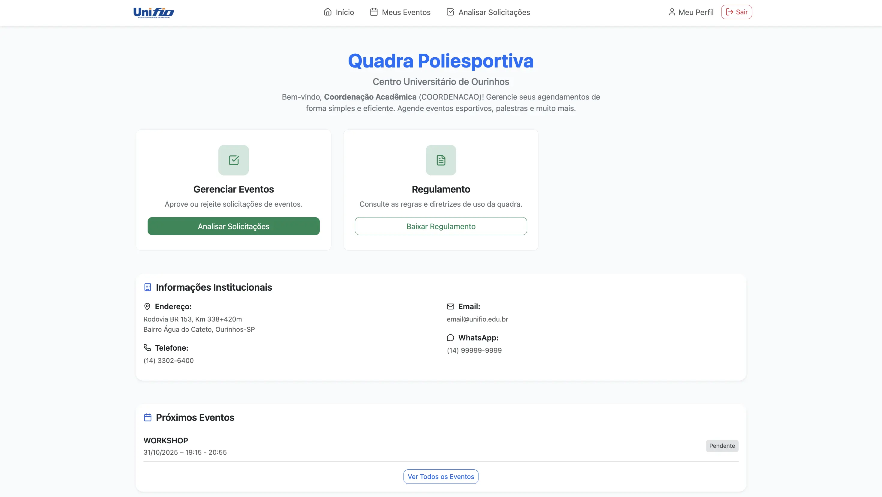 Preview do Sistema de Gerenciamento de Atléticas